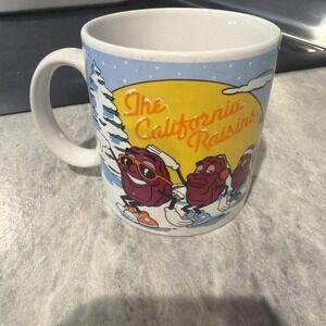 Vtg California Raisins Coffee Mug 1988 Sledding Winter Applause 30089 Made Korea